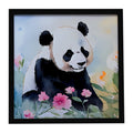 Panda Framed Metal Print Bathroom, Kitchen, Office, Home Decor Wall Art Ready to Hang, Square, 8X8