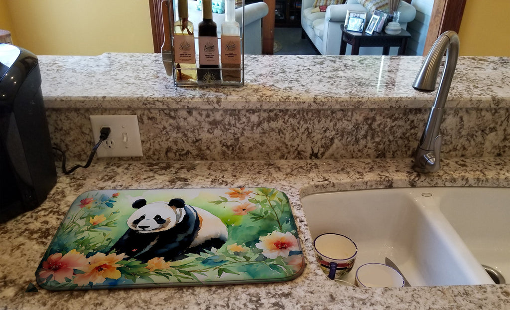 Panda Dish Drying Mat Absorbent Dish Drying Mat Pad for Kitchen Counter Dish Drainer Mat for Countertop, 14 x 21", Multicolor