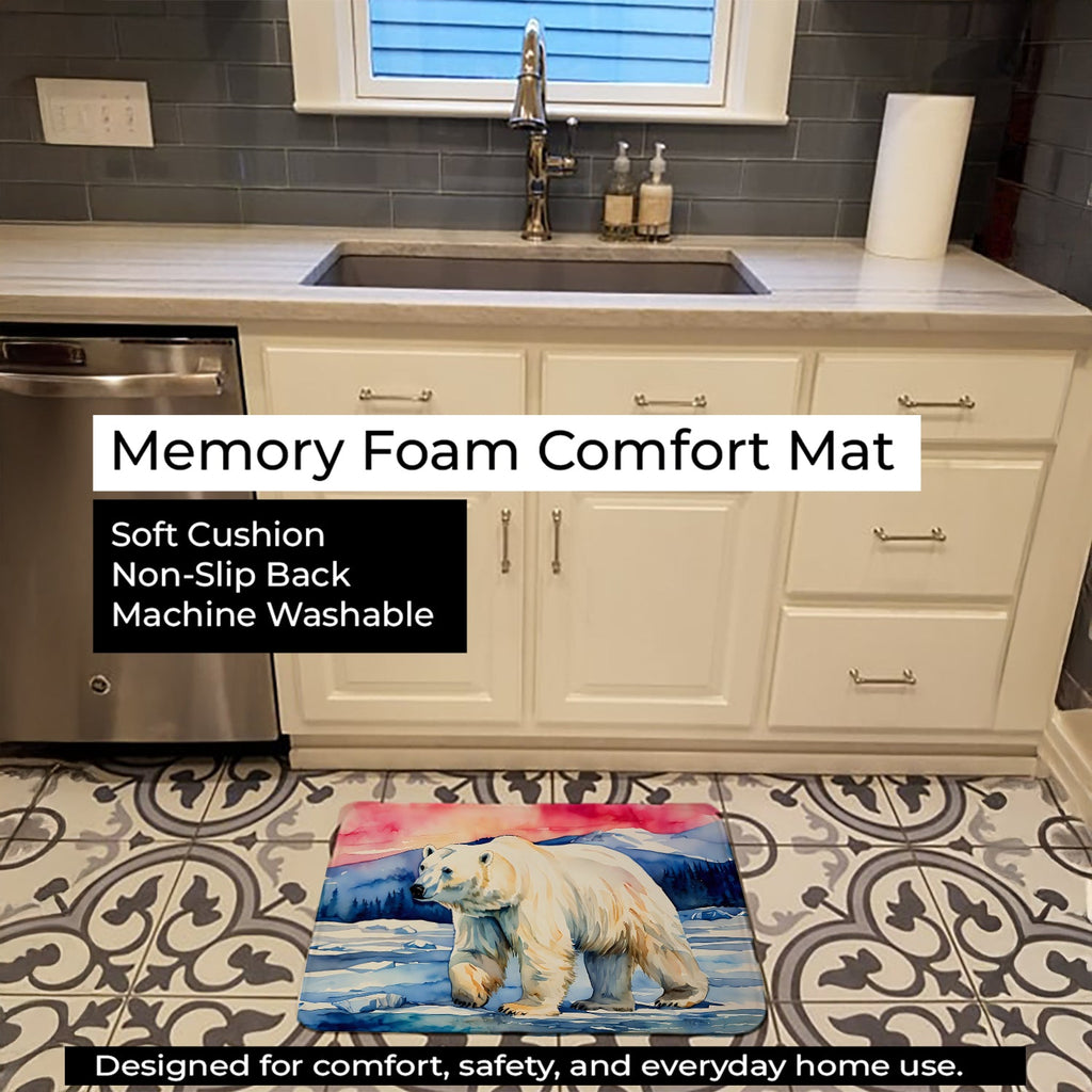 Polar Bear Memory Foam Kitchen Mat Machine Washable Anti-Fatigue Cushion Comfort Bath or Kitchen Rug