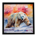 Polar Bear Framed Metal Print Bathroom, Kitchen, Office, Home Decor Wall Art Ready to Hang, Square, 8X8