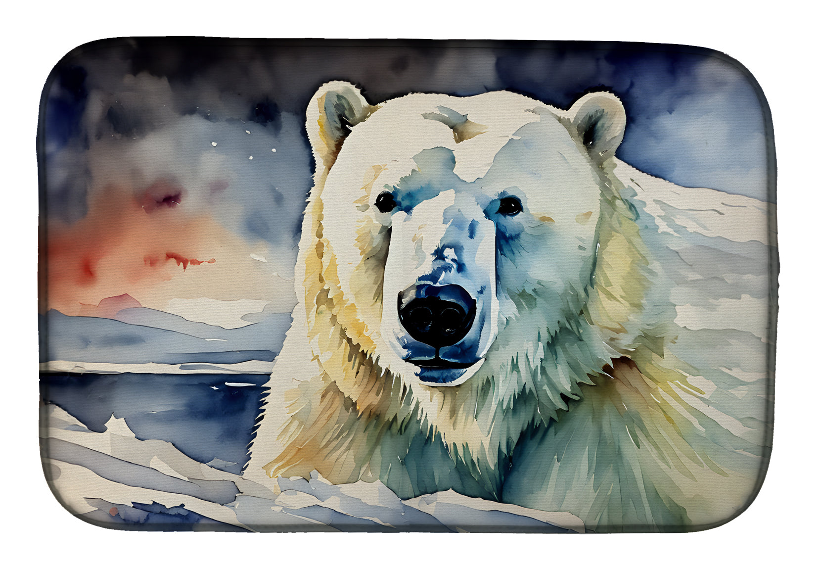 Polar Bear Dish Drying Mat Absorbent Dish Drying Mat Pad for Kitchen Counter Dish Drainer Mat for Countertop, 14 x 21", Multicolor