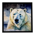 Polar Bear Framed Metal Print Bathroom, Kitchen, Office, Home Decor Wall Art Ready to Hang, Square, 8X8