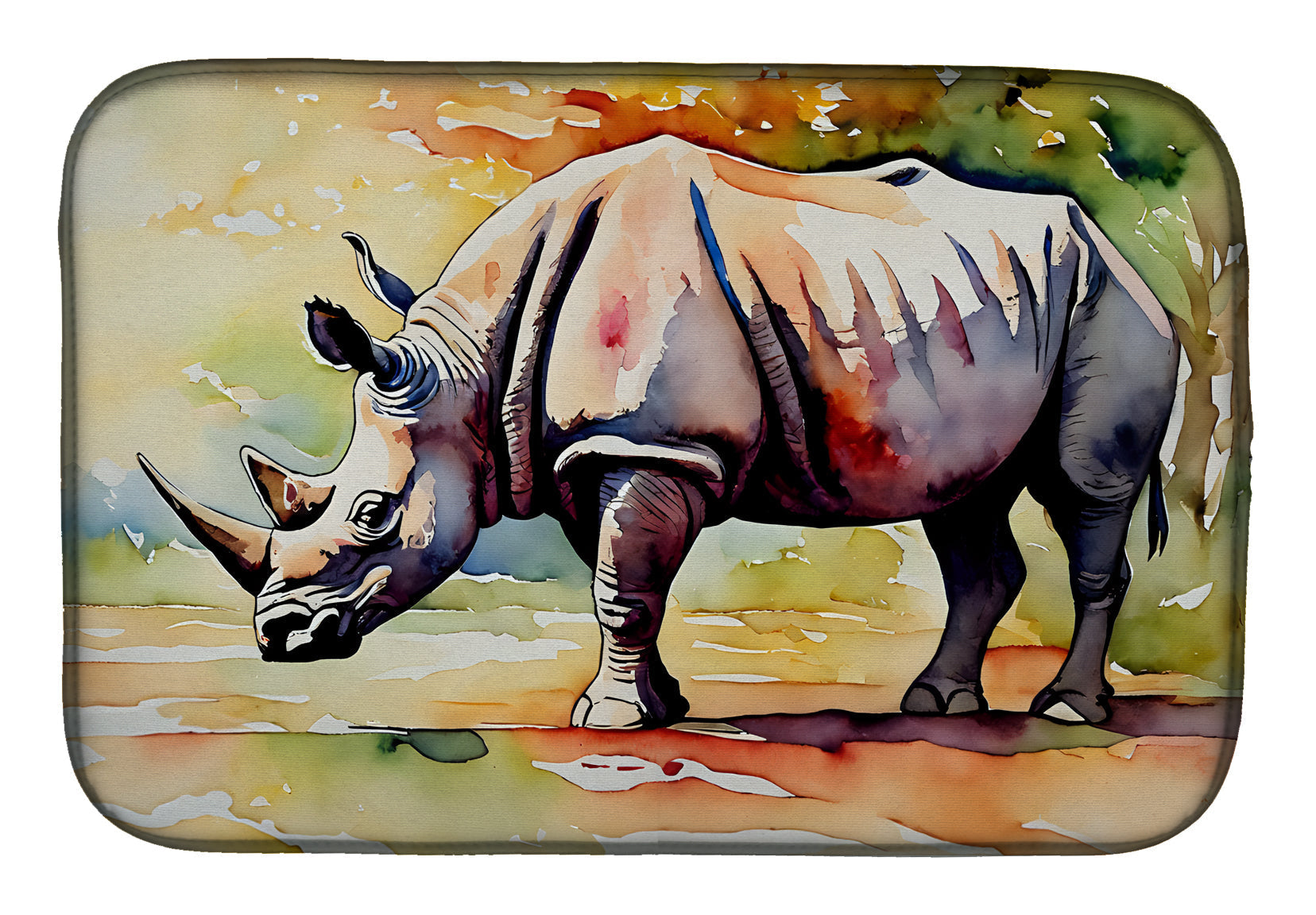 Rhinoceros Dish Drying Mat Absorbent Dish Drying Mat Pad for Kitchen Counter Dish Drainer Mat for Countertop, 14 x 21", Multicolor