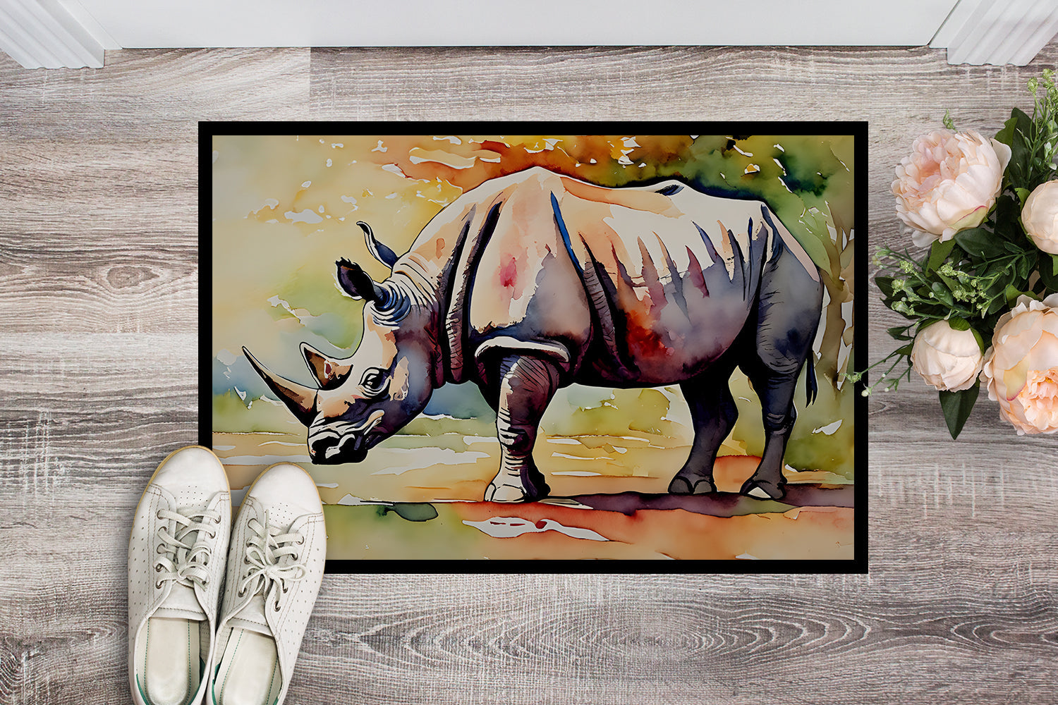 Rhinoceros Doormat Indoor Outdoor 18H X 27W Front Door Mat Rugs for Entryway, Non Slip Washable