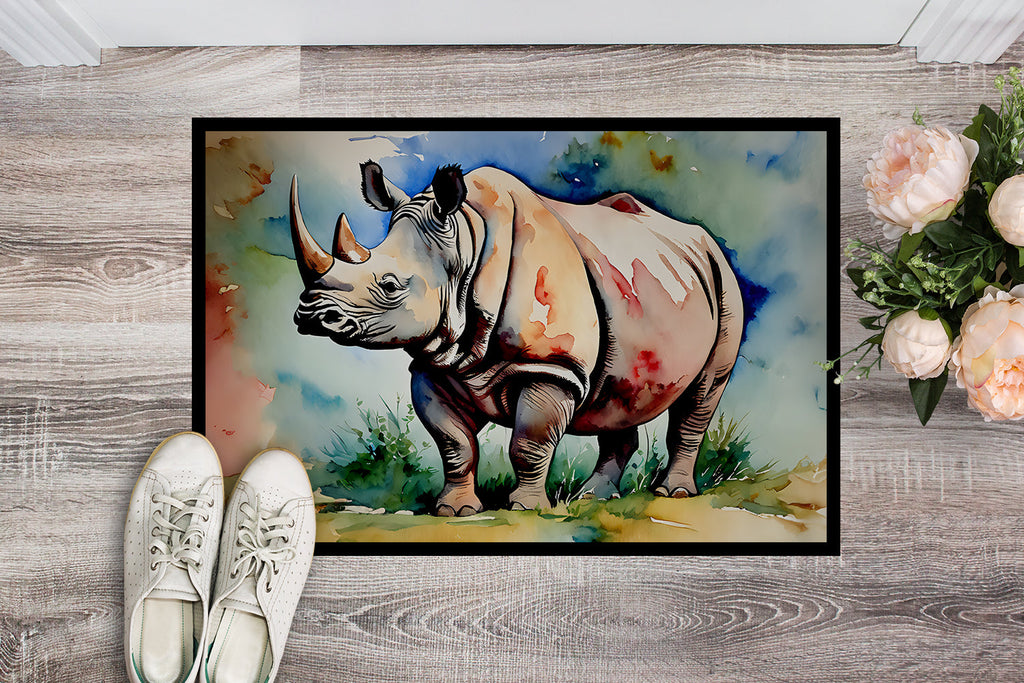 Rhinoceros Doormat Indoor Outdoor 24H X 36W Front Door Mat Rugs for Entryway, Non Slip Washable Low Pile,