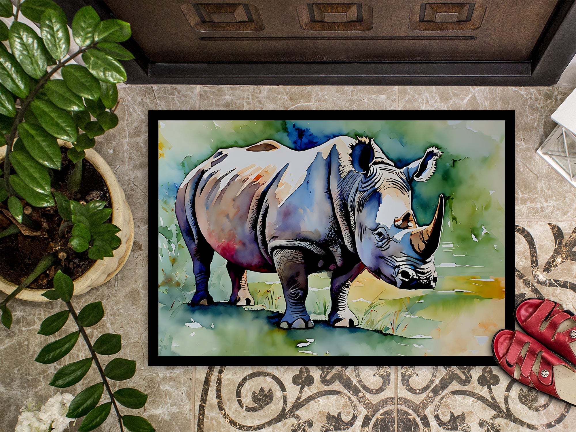 Rhinoceros Doormat Indoor Outdoor 18H X 27W Front Door Mat Rugs for Entryway, Non Slip Washable