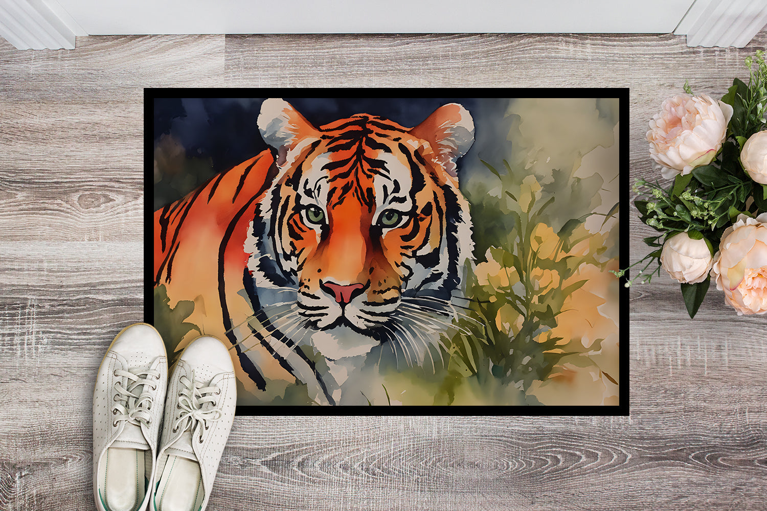 Tiger Doormat Indoor Outdoor 24H X 36W Front Door Mat Rugs for Entryway, Non Slip Washable Low Pile,