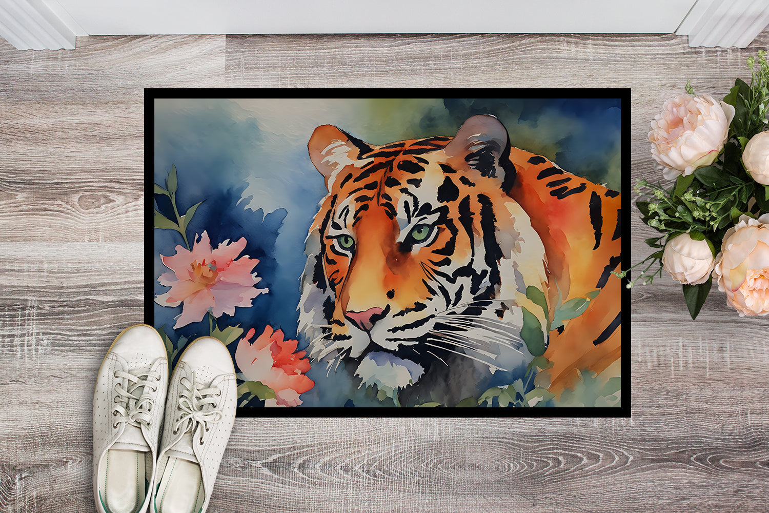 Tiger Doormat Indoor Outdoor 24H X 36W Front Door Mat Rugs for Entryway, Non Slip Washable Low Pile,