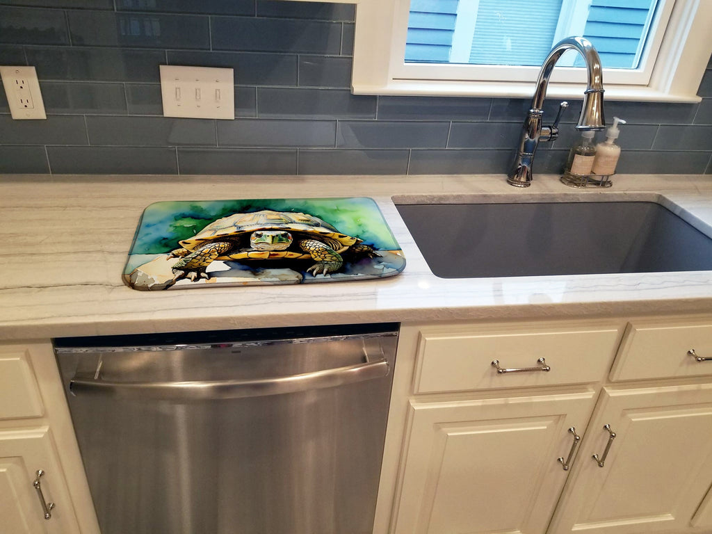 Turtles Tortoises Dish Drying Mat Absorbent Dish Drying Mat Pad for Kitchen Counter Dish Drainer Mat for Countertop, 14 x 21", Multicolor