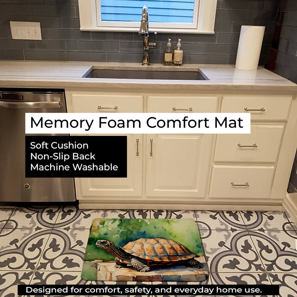 Turtles Tortoises Memory Foam Kitchen Mat Machine Washable Anti-Fatigue Cushion Comfort Bath or Kitchen Rug