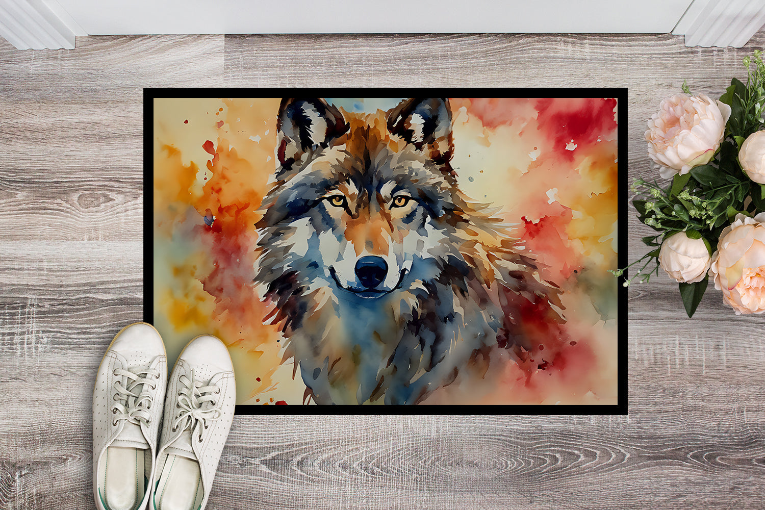 Wolves Wolf  Doormat Indoor Outdoor 24H X 36W Front Door Mat Rugs for Entryway, Non Slip Washable Low Pile,