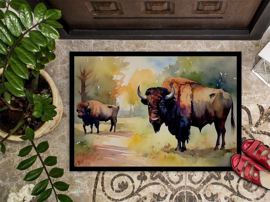 Wood Bison Doormat Indoor Outdoor 24H X 36W Front Door Mat Rugs for Entryway, Non Slip Washable Low Pile,