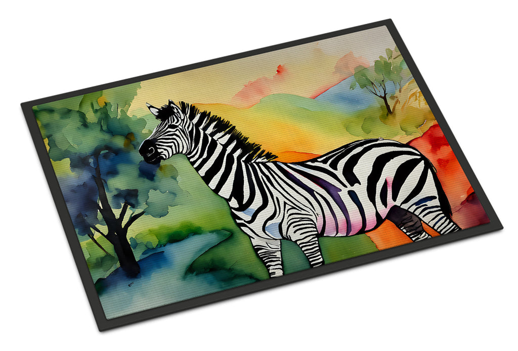 Zebra Doormat Indoor Outdoor 24H X 36W Front Door Mat Rugs for Entryway, Non Slip Washable Low Pile,