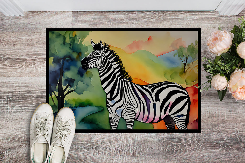 Zebra Doormat Indoor Outdoor 18H X 27W Front Door Mat Rugs for Entryway, Non Slip Washable