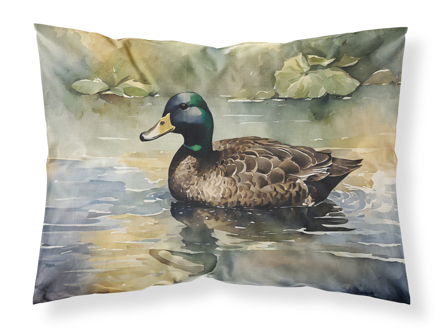 Mallard Duck Swimming Lake Standard Pillowcase Lightweight Super Soft Easy Care Decorative Artwork Pillowcase, Standard