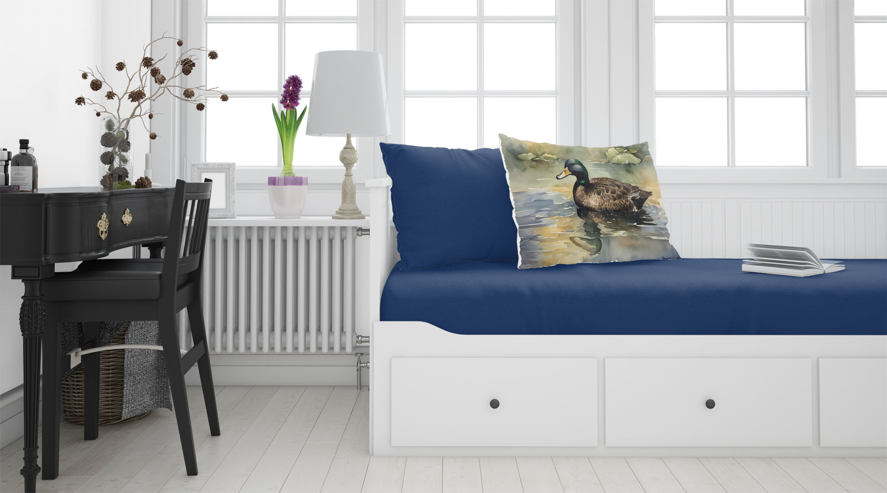 Mallard Duck Swimming Lake Standard Pillowcase Lightweight Super Soft Easy Care Decorative Artwork Pillowcase, Standard