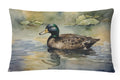 Mallard Duck Swimming Lake Decorative Throw Pillow 12x16 Indoor Outdoor Accent Cushion, Fabric Cover with Insert for Sofa, Bed, Porch & Living Room