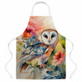 Barn Owl with Flowers Apron Cooking Kitchen Server Baking Crafts Gardening for Adult Women Men, Unisex, Large, Multicolor