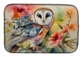 Barn Owl with Flowers Dish Drying Mat Absorbent Dish Drying Mat Pad for Kitchen Counter Dish Drainer Mat for Countertop, 14 x 21", Multicolor