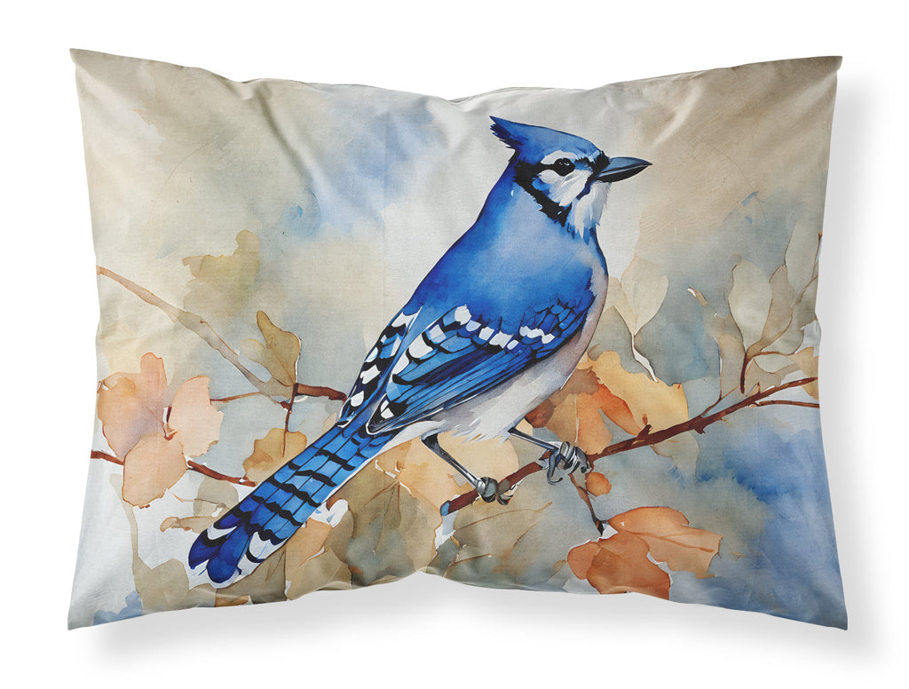 Blue Jay with Blossoms Spring Standard Pillowcase Lightweight Super Soft Easy Care Decorative Artwork Pillowcase, Standard