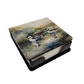 Bufflehead Ducks Swimming Marsh Scene PU Leather Note Paper Holder with Artist-Designed Cover, Desk Accessory, Office Gift