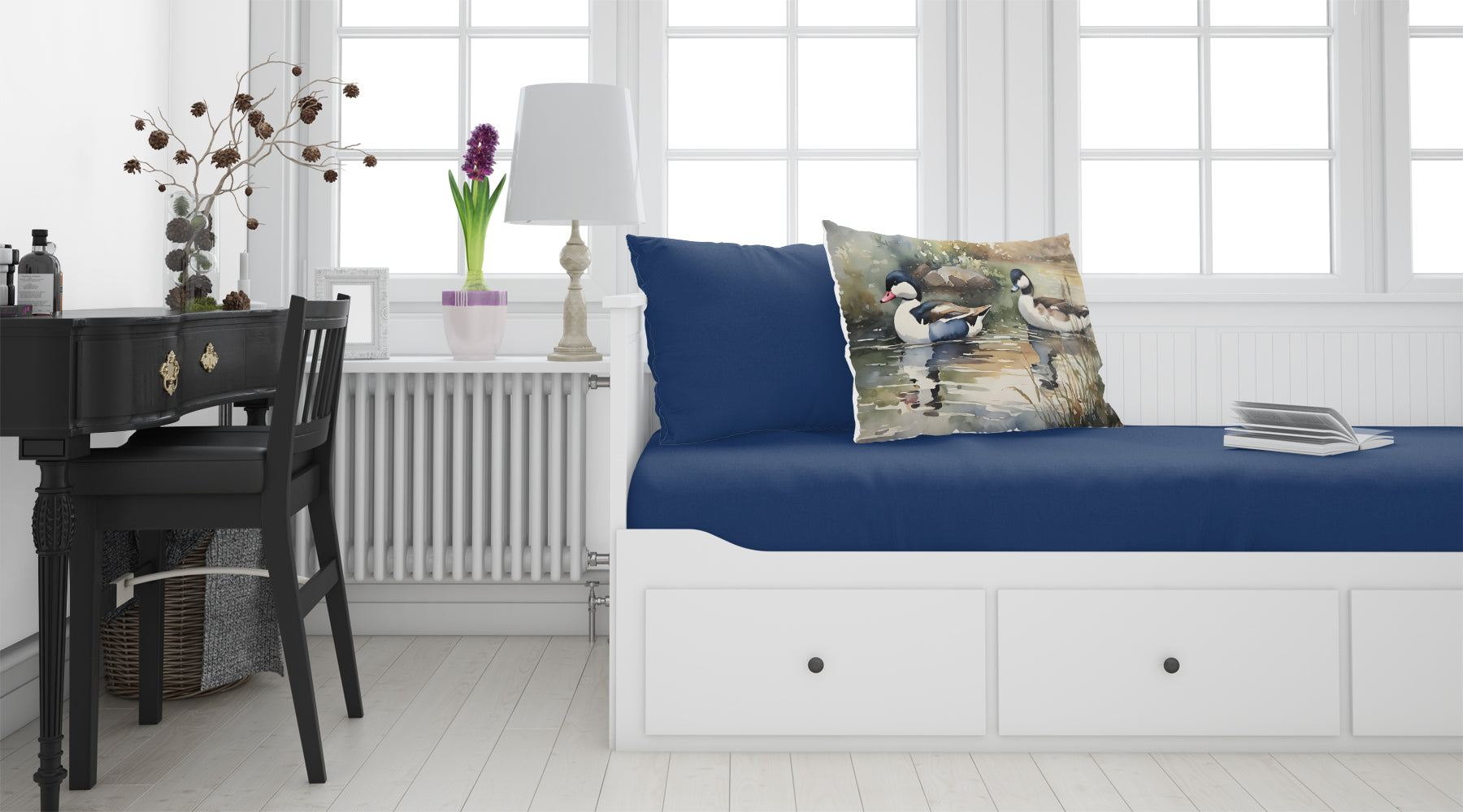 Bufflehead Ducks Swimming Marsh Scene Standard Pillowcase Lightweight Super Soft Easy Care Decorative Artwork Pillowcase, Standard