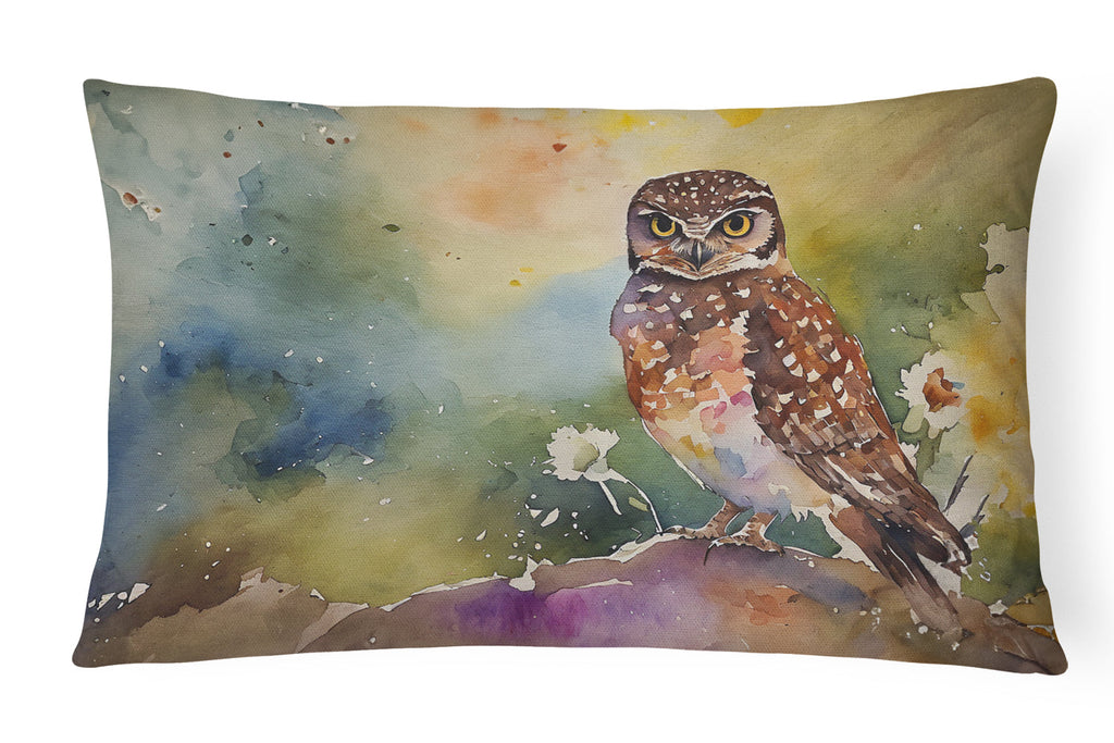 Burrowing Owl Wildlife Portrait Decorative Throw Pillow 12x16 Indoor Outdoor Accent Cushion, Fabric Cover with Insert for Sofa, Bed, Porch & Living Room