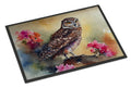 Burrowing Owl with Flowers Doormat Indoor Outdoor 18H X 27W Front Door Mat Rugs for Entryway, Non Slip Washable