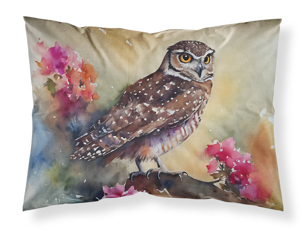 Burrowing Owl with Flowers Standard Pillowcase Lightweight Super Soft Easy Care Decorative Artwork Pillowcase, Standard