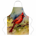Northern Cardinal on Branch Autumn Apron Cooking Kitchen Server Baking Crafts Gardening for Adult Women Men, Unisex, Large, Multicolor
