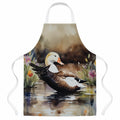Common Eider Wood Duck Swimming with Flowers Apron Cooking Kitchen Server Baking Crafts Gardening for Adult Women Men, Unisex, Large, Multicolor