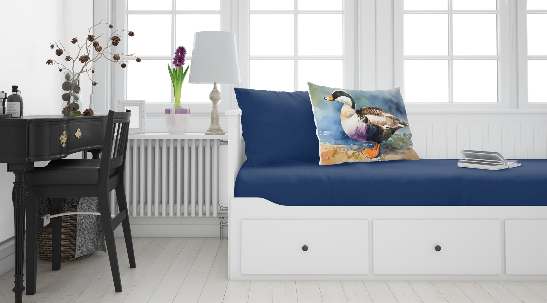 Common Eider Duck Standing Shoreline Standard Pillowcase Lightweight Super Soft Easy Care Decorative Artwork Pillowcase, Standard