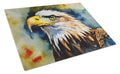 Bald Eagle Portrait Wildlife Cutting Board Tempered Glass Kitchen Cutting Surface, Heat Resistant Chopping, Non-Slip Feet, Food Prep & Serving