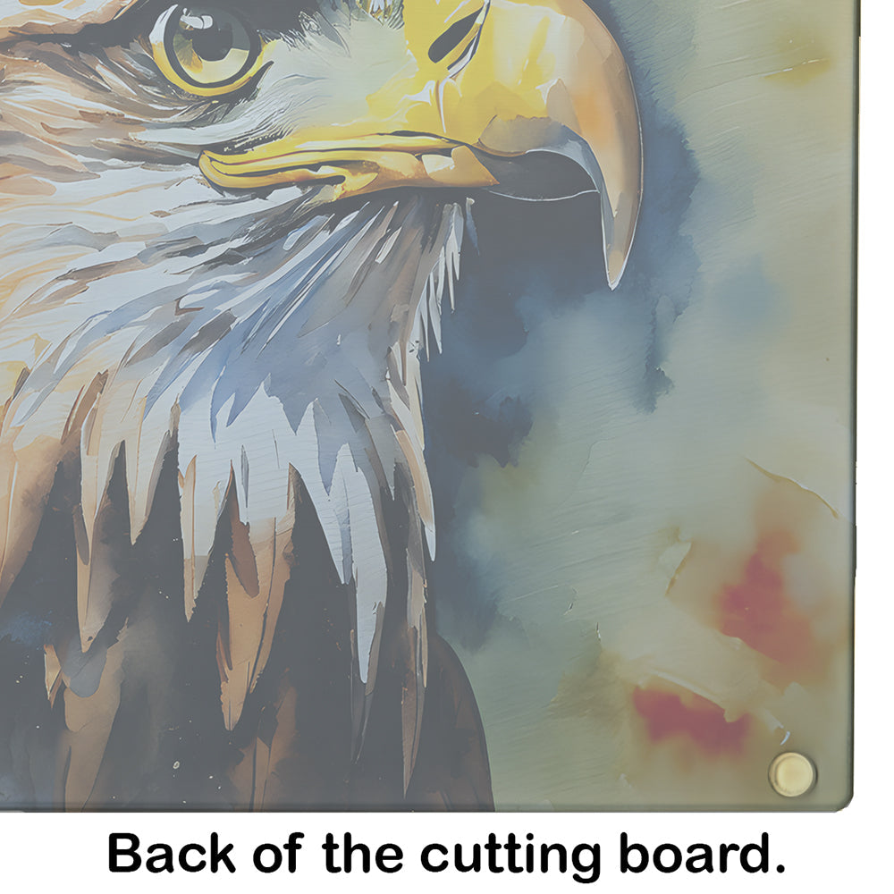 Bald Eagle Portrait Wildlife Cutting Board Tempered Glass Kitchen Cutting Surface, Heat Resistant Chopping, Non-Slip Feet, Food Prep & Serving