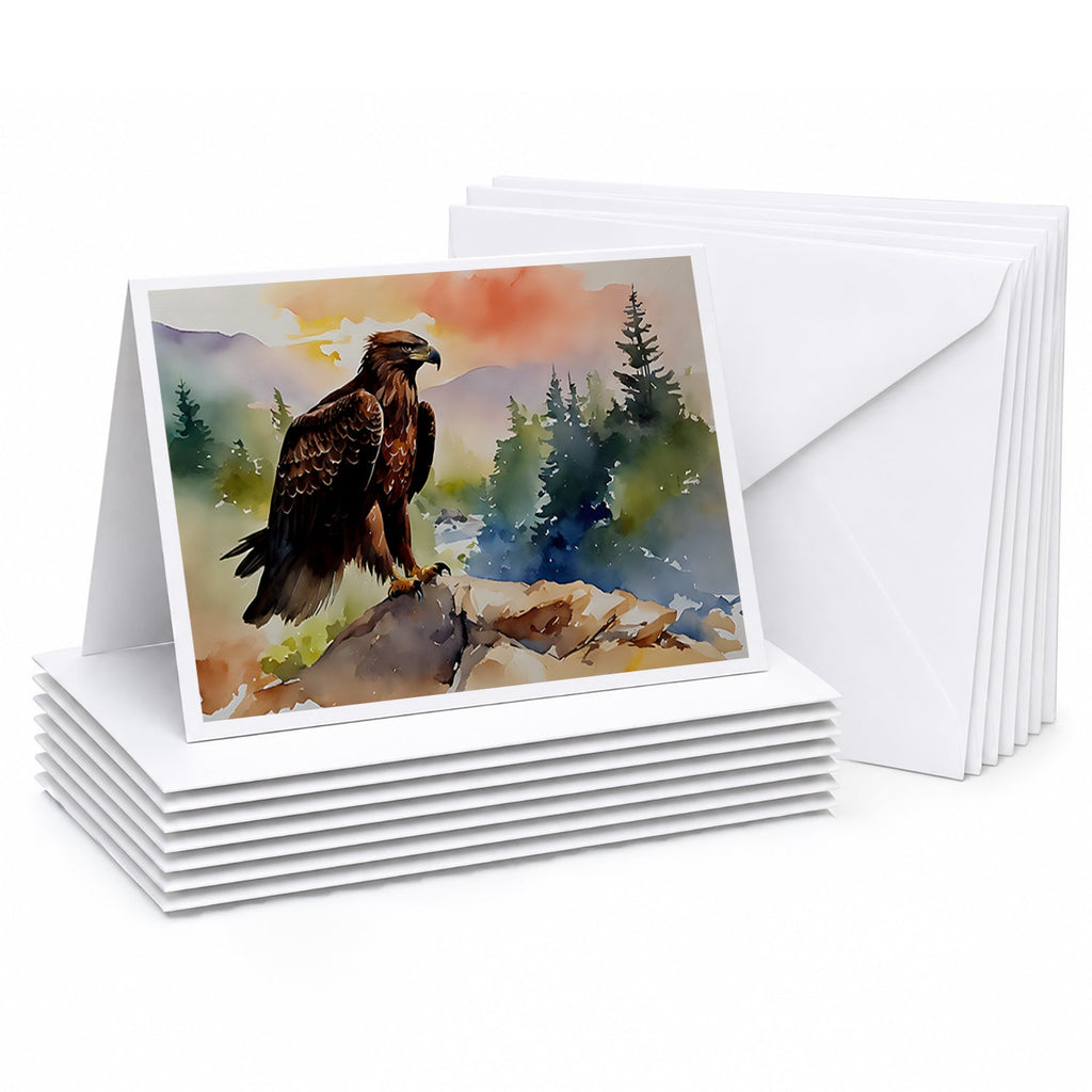 Bald Eagle Perched Mountain Landscape Greeting Cards Pack of 8 Blank Cards with Envelopes Whimsical A7 Size 5x7