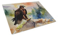 Bald Eagle Perched Mountain Landscape Cutting Board Tempered Glass Kitchen Cutting Surface, Heat Resistant Chopping, Non-Slip Feet, Food Prep & Serving