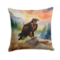 Bald Eagle Perched Mountain Landscape Decorative Throw Pillow 18x18 Indoor Outdoor Accent Cushion, Fabric Cover with Insert for Sofa, Bed, Porch & Living Room