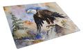 Bald Eagle Perched Rock Wildlife Cutting Board Tempered Glass Kitchen Cutting Surface, Heat Resistant Chopping, Non-Slip Feet, Food Prep & Serving