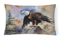 Bald Eagle Perched Rock Wildlife Decorative Throw Pillow 12x16 Indoor Outdoor Accent Cushion, Fabric Cover with Insert for Sofa, Bed, Porch & Living Room