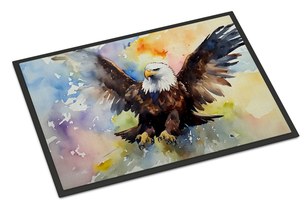 Bald Eagle Flying Wings Spread Doormat Indoor Outdoor 18H X 27W Front Door Mat Rugs for Entryway, Non Slip Washable