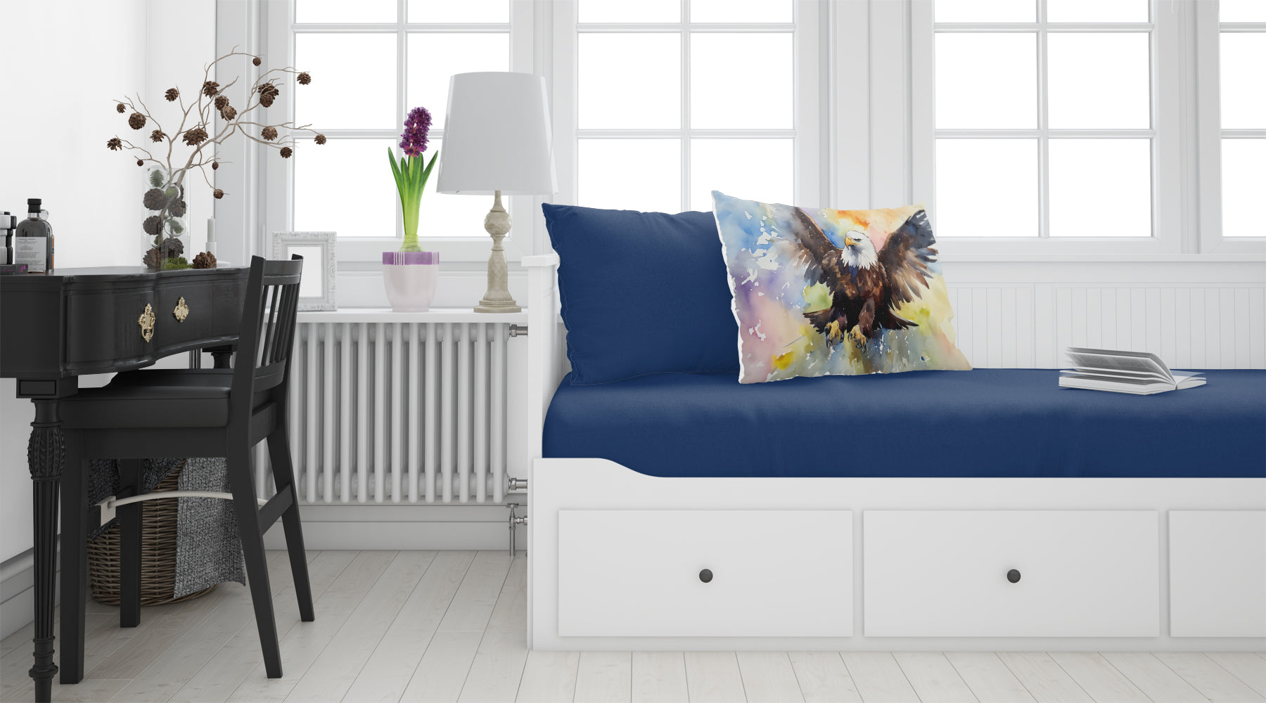Bald Eagle Flying Wings Spread Standard Pillowcase Lightweight Super Soft Easy Care Decorative Artwork Pillowcase, Standard