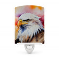 Bald Eagle Portrait Side View Ceramic Night Light Compact, UL-Certified, Ideal for Bedroom, Bathroom, Nursery, Hallway, Kitchen, 6x4x3, Multicolor