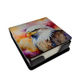 Bald Eagle Portrait Side View PU Leather Note Paper Holder with Artist-Designed Cover, Desk Accessory, Office Gift