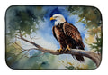 Bald Eagle Perched Tree Branch Dish Drying Mat Absorbent Dish Drying Mat Pad for Kitchen Counter Dish Drainer Mat for Countertop, 14 x 21", Multicolor