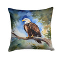 Bald Eagle Perched Tree Branch Decorative Throw Pillow 14x14 Indoor Outdoor Accent Cushion, Fabric Cover with Insert for Sofa, Bed, Porch & Living Room