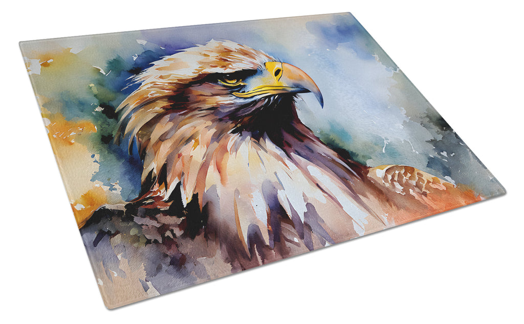 Bald Eagle Portrait Close Detail Cutting Board Tempered Glass Kitchen Cutting Surface, Heat Resistant Chopping, Non-Slip Feet, Food Prep & Serving