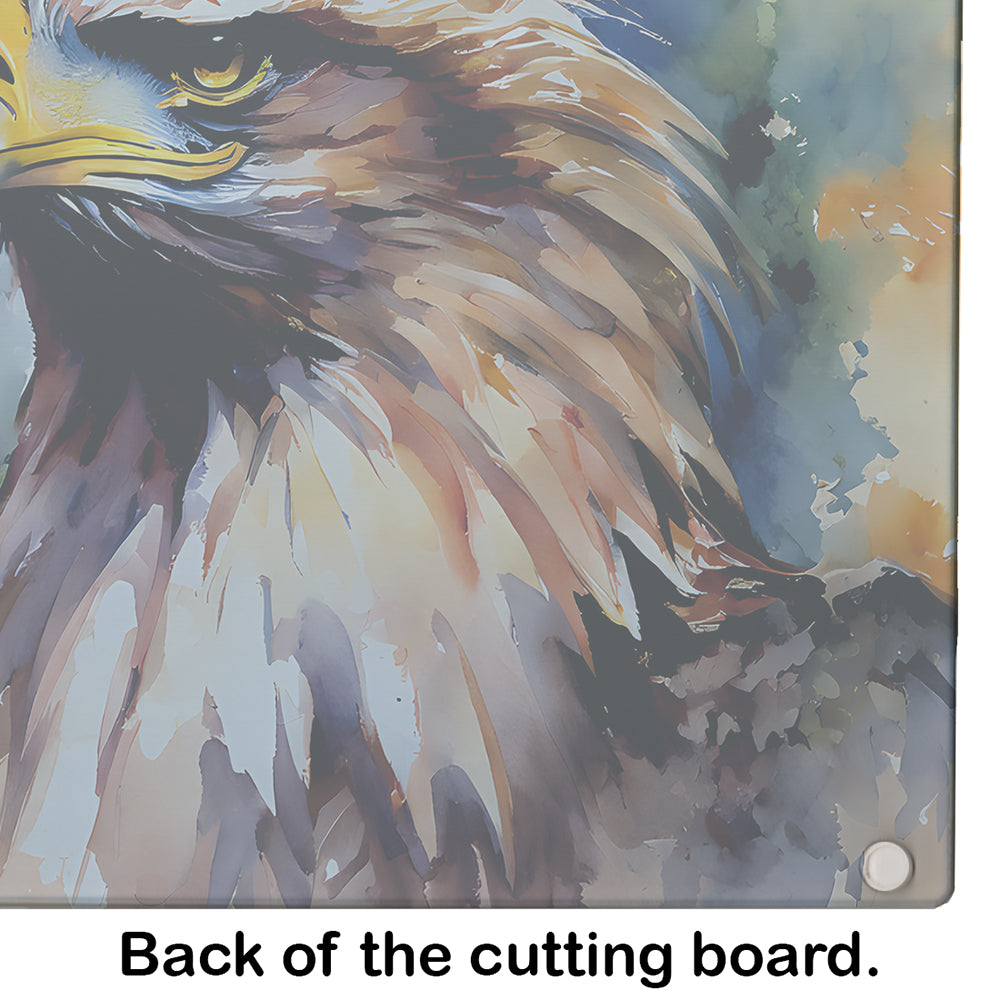 Bald Eagle Portrait Close Detail Cutting Board Tempered Glass Kitchen Cutting Surface, Heat Resistant Chopping, Non-Slip Feet, Food Prep & Serving