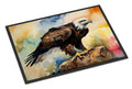 Bald Eagle Perched Rock Wildlife Doormat Indoor Outdoor 24H X 36W Front Door Mat Rugs for Entryway, Non Slip Washable Low Pile,