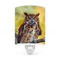 Eastern Screech Owl Wildlife Portrait Ceramic Night Light Compact, UL-Certified, Ideal for Bedroom, Bathroom, Nursery, Hallway, Kitchen, 6x4x3, Multicolor