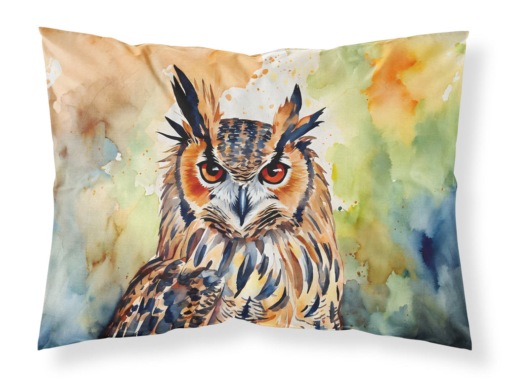 Eurasian Eagle Owl Close-Up Portrait Standard Pillowcase Lightweight Super Soft Easy Care Decorative Artwork Pillowcase, Standard